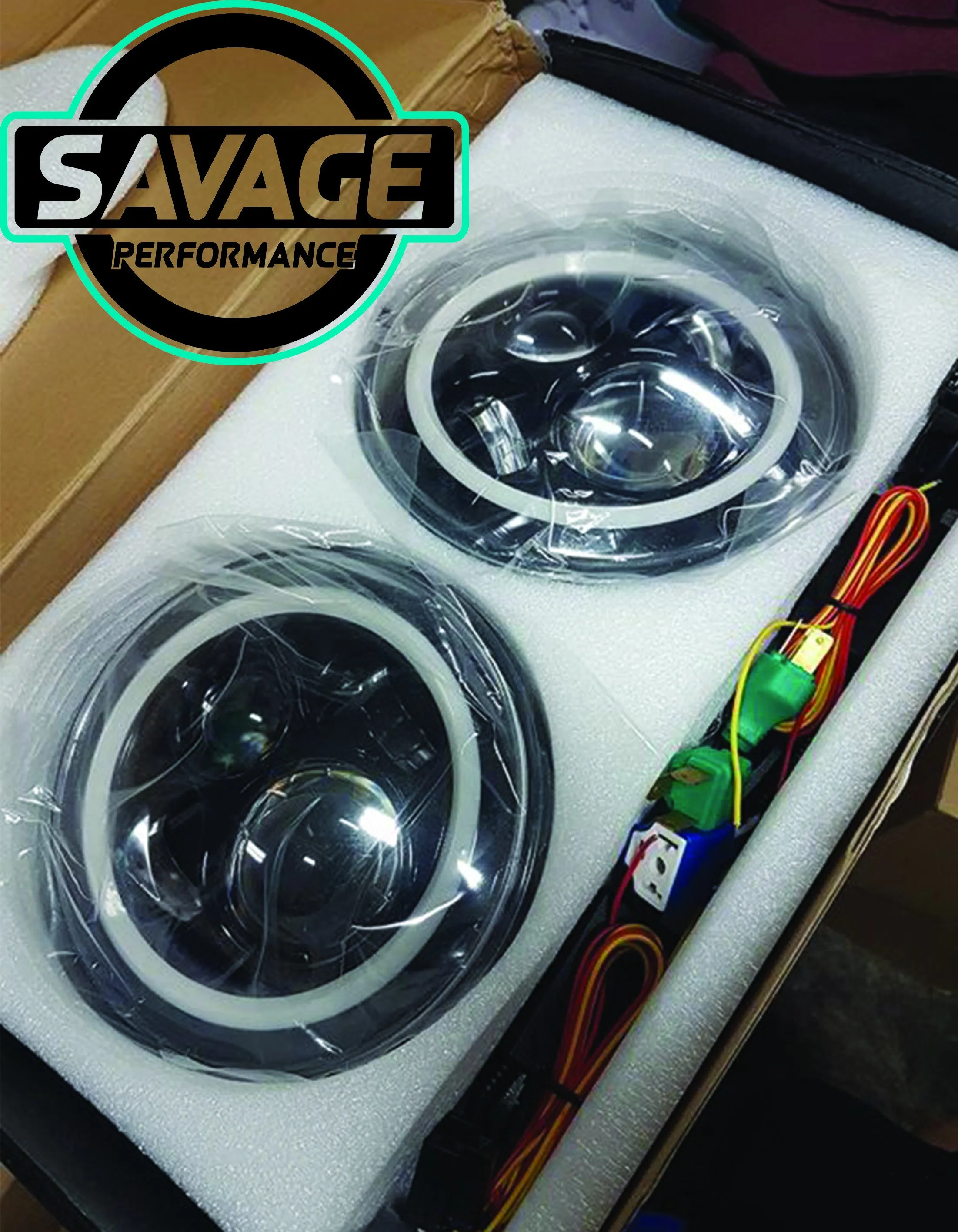 7 Inch HALO Round LED Headlights