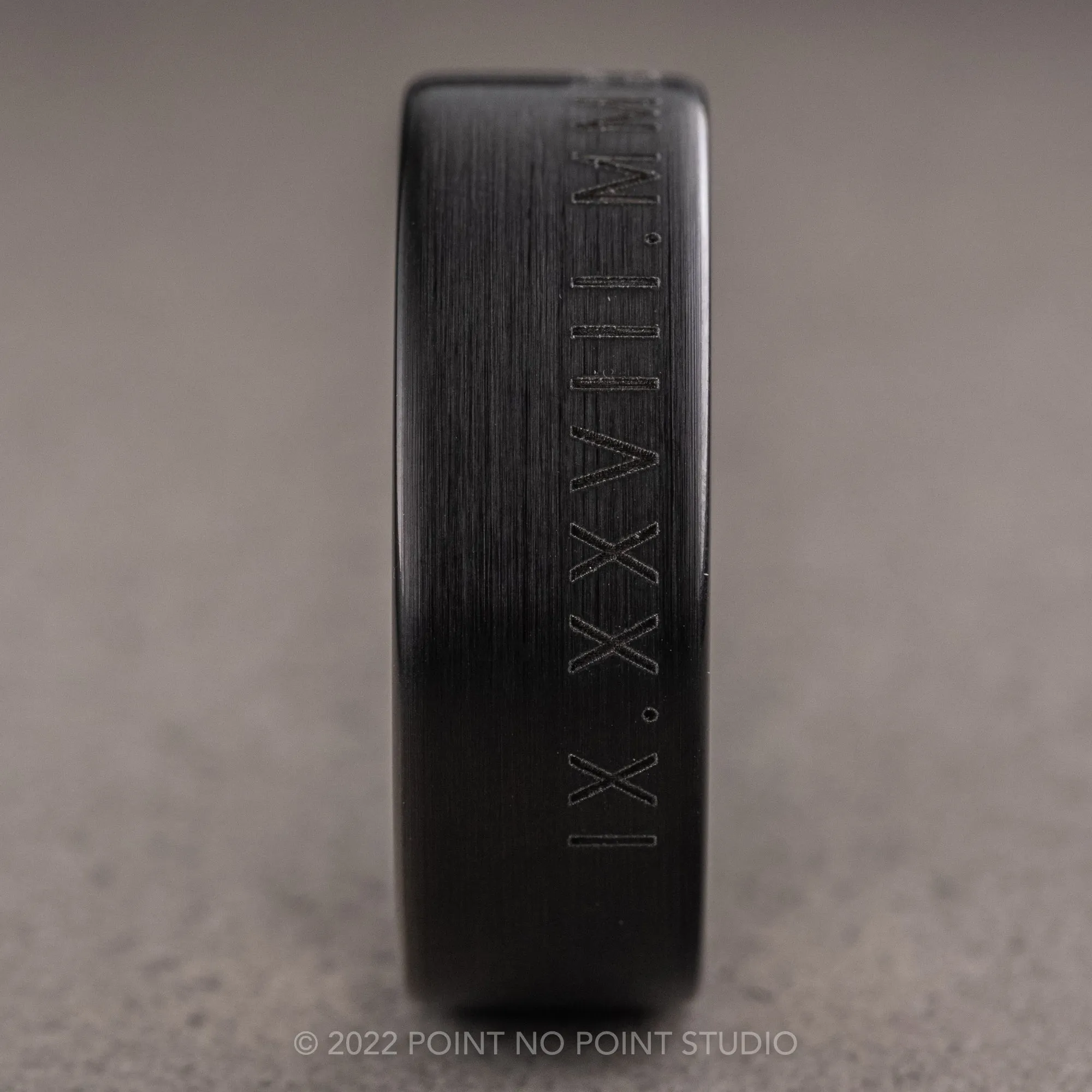 8mm Men's Roman Numeral Tungsten Ring with 18K Yellow Gold Plating