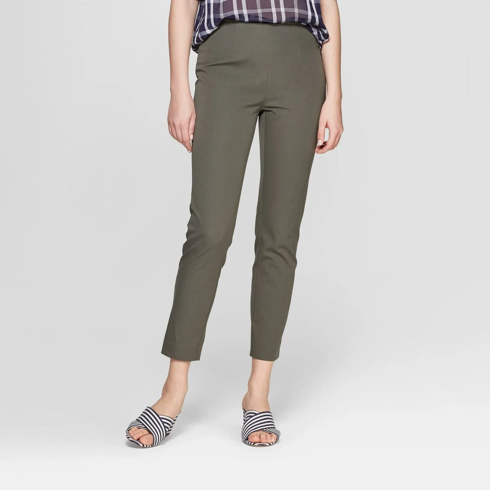 A New Day Women's High Rise Skinny Ankle Pants Olive 16