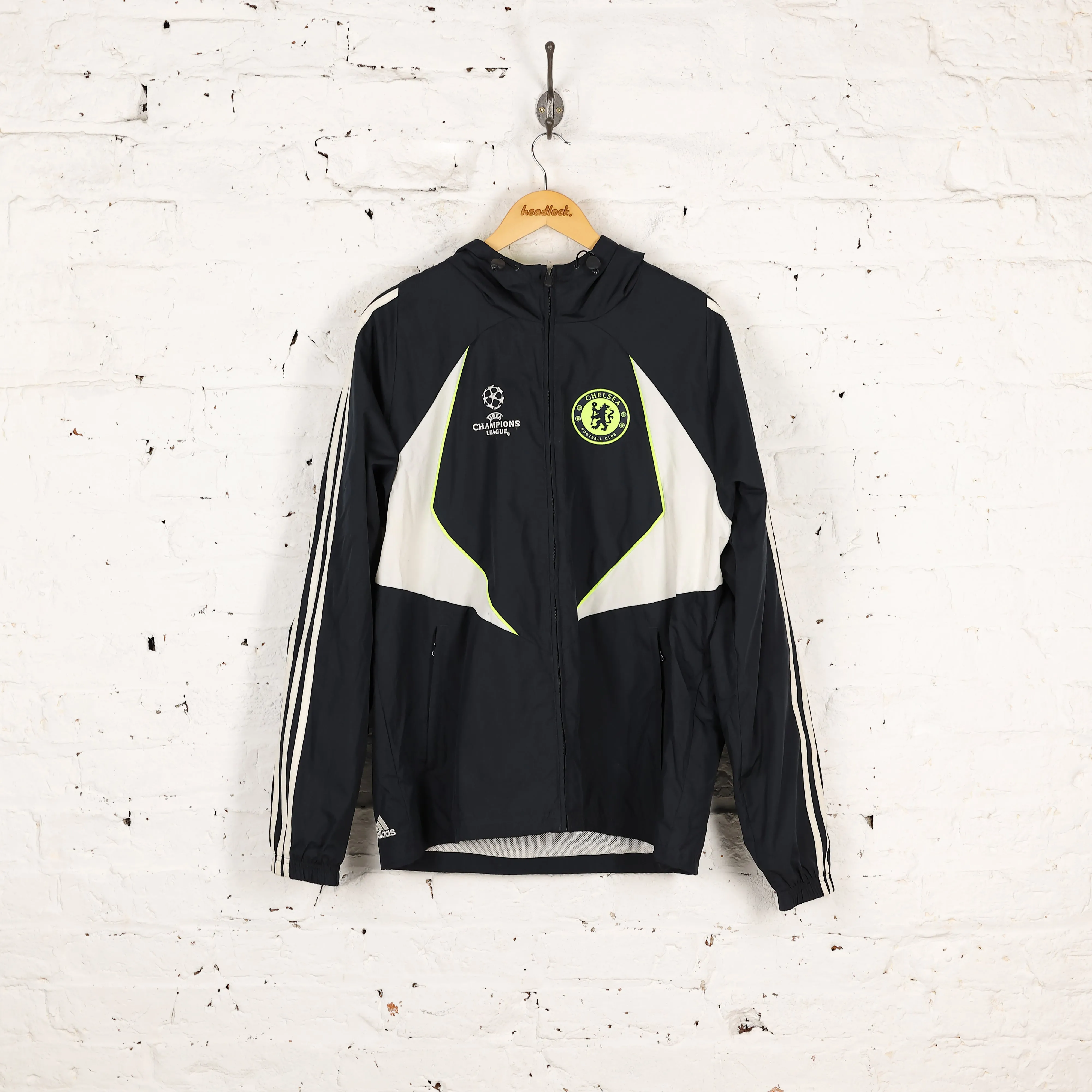 Adidas Chelsea Champions League Rain Jacket Coat - Black - L