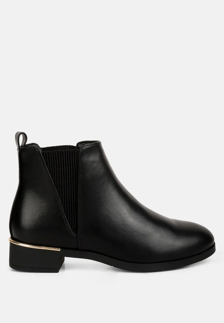 Amara Metallic Sling Detail Chelsea Boots