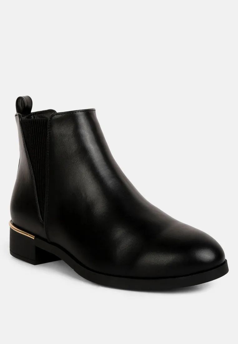 Amara Metallic Sling Detail Chelsea Boots