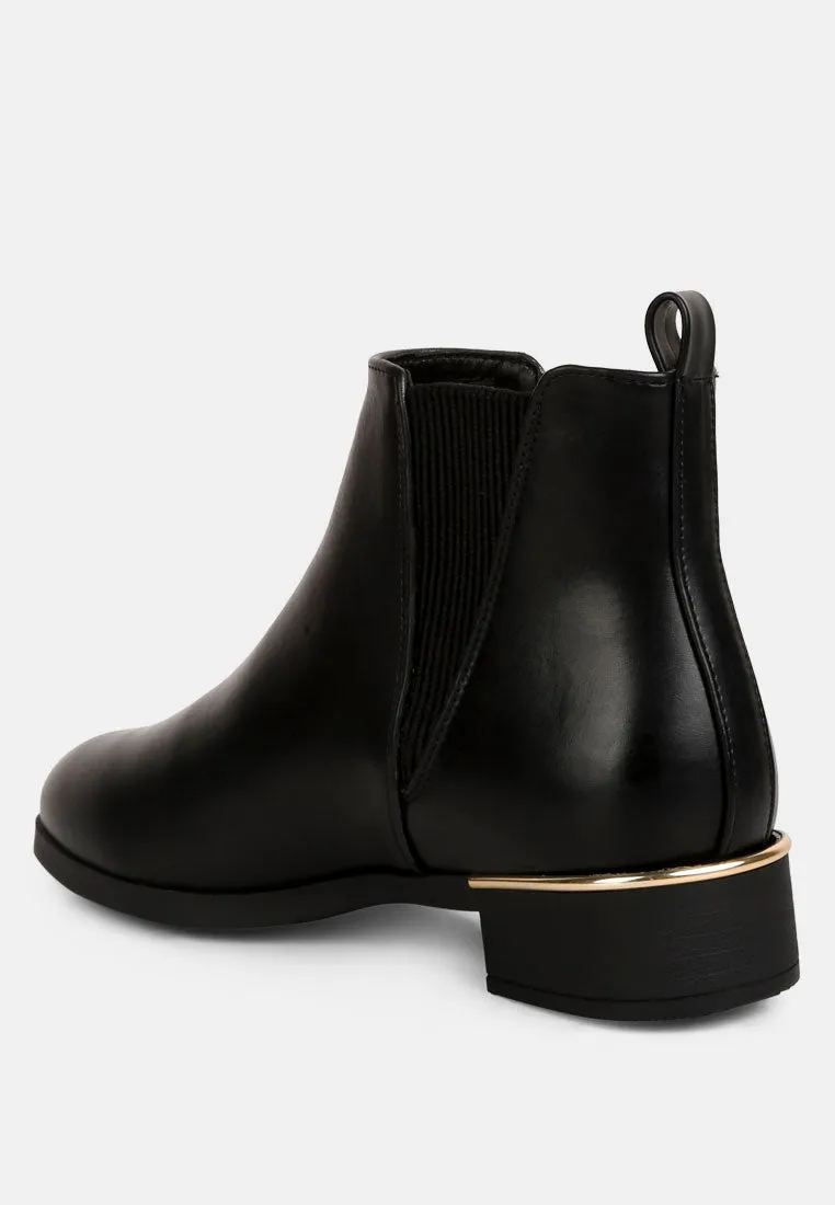 Amara Metallic Sling Detail Chelsea Boots