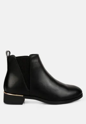 Amara Metallic Sling Detail Chelsea Boots
