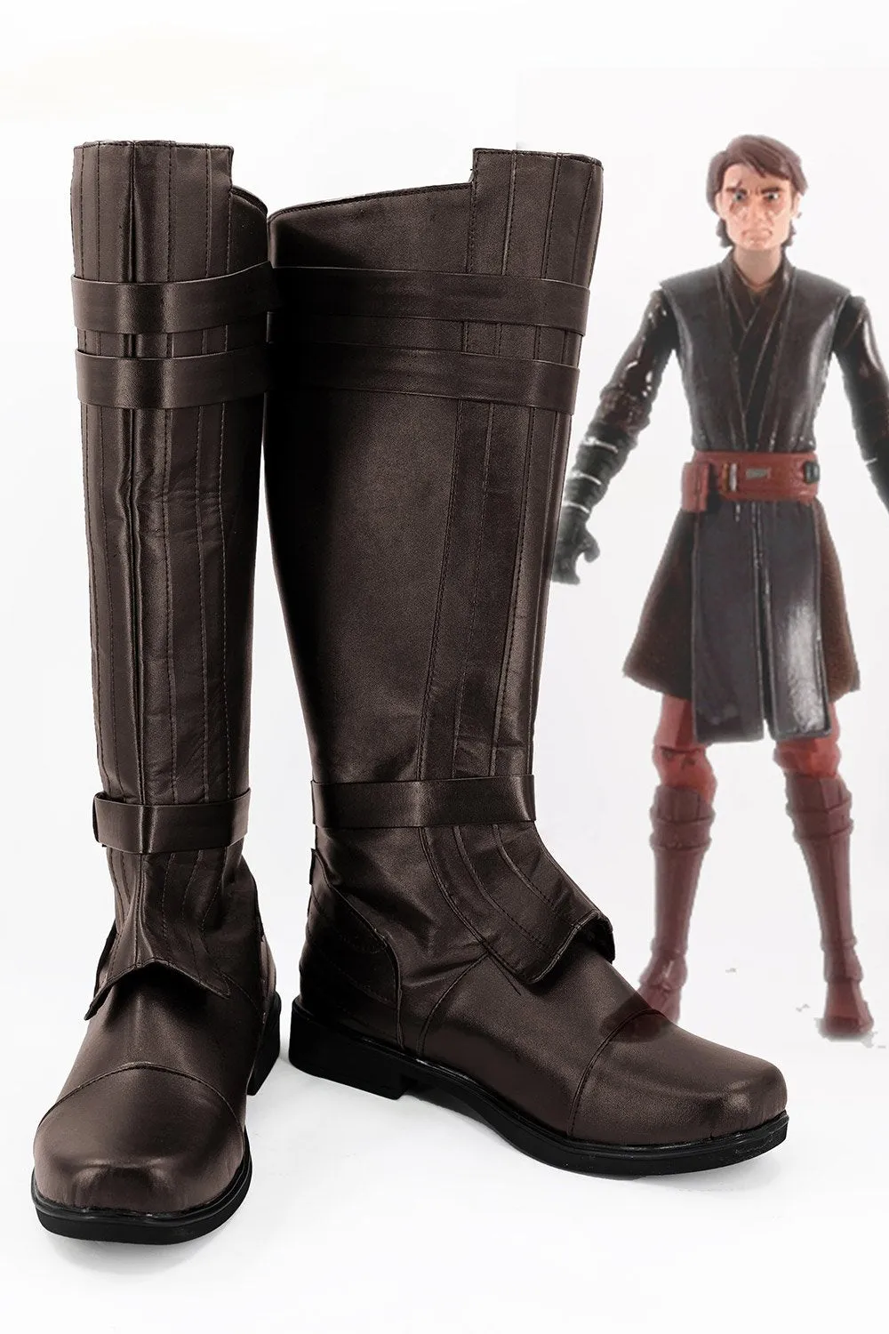 Anakin Skywalker Brown Boots Cosplay Shoes