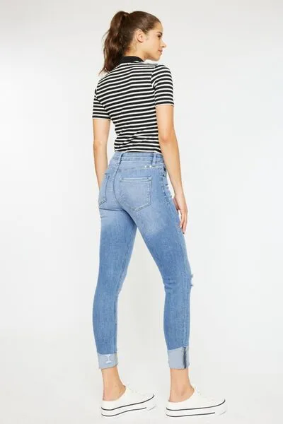 Ashton Distressed Cat's Whiskers Button Fly Jeans