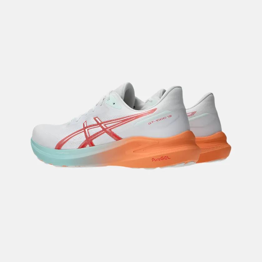 Asics GT-1000 13 Men's Running Shoes -White/Coral Reflective
