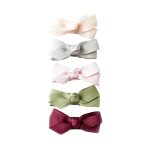 Baby Wisp - Chelsea Boutique Bow - 5pk Snap Clip - Pink Pine