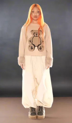 Basic Pleasure Mode Big Ted Fluffy Trim Jumper