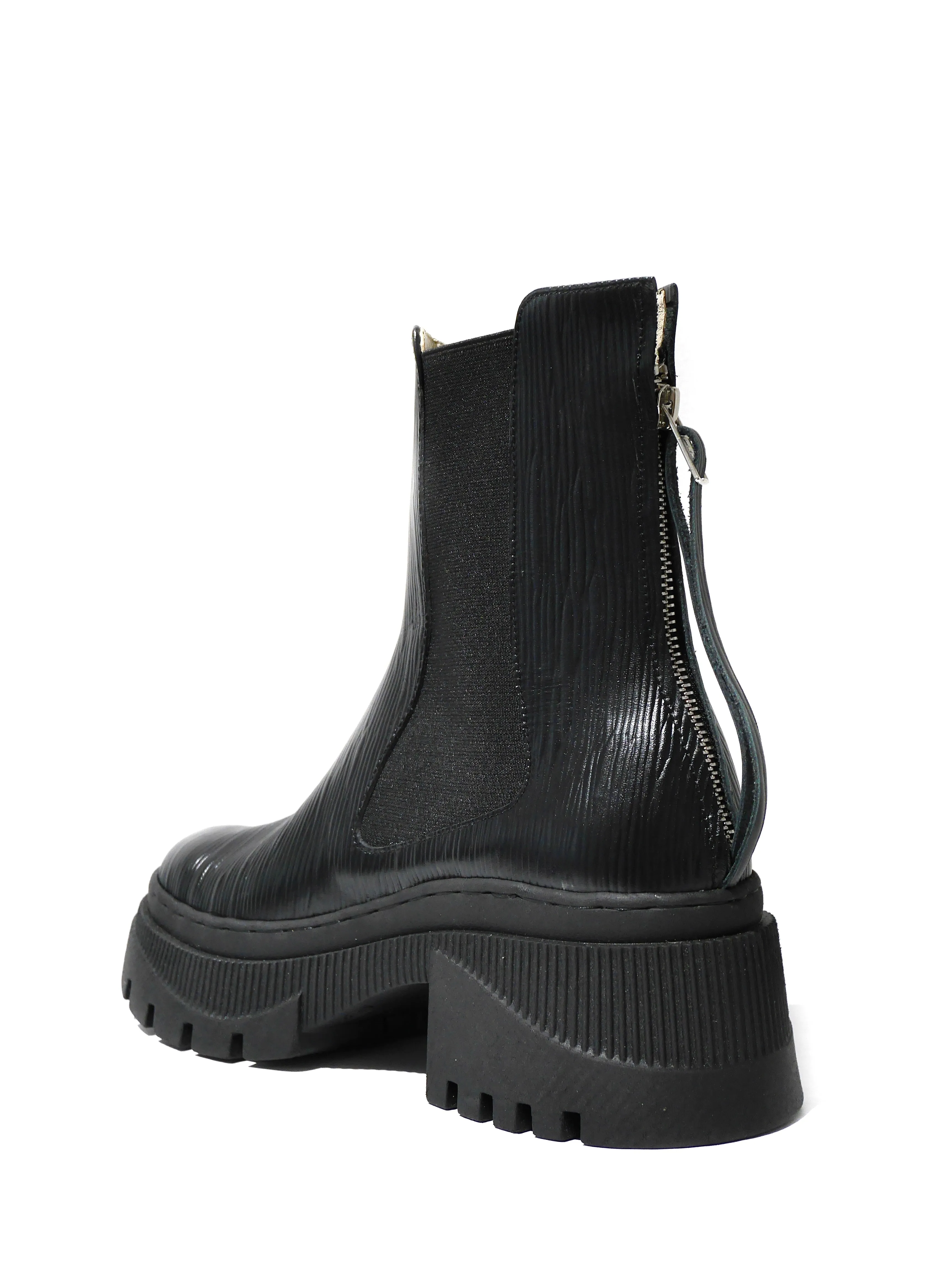 Black Bark Chelsea Boots