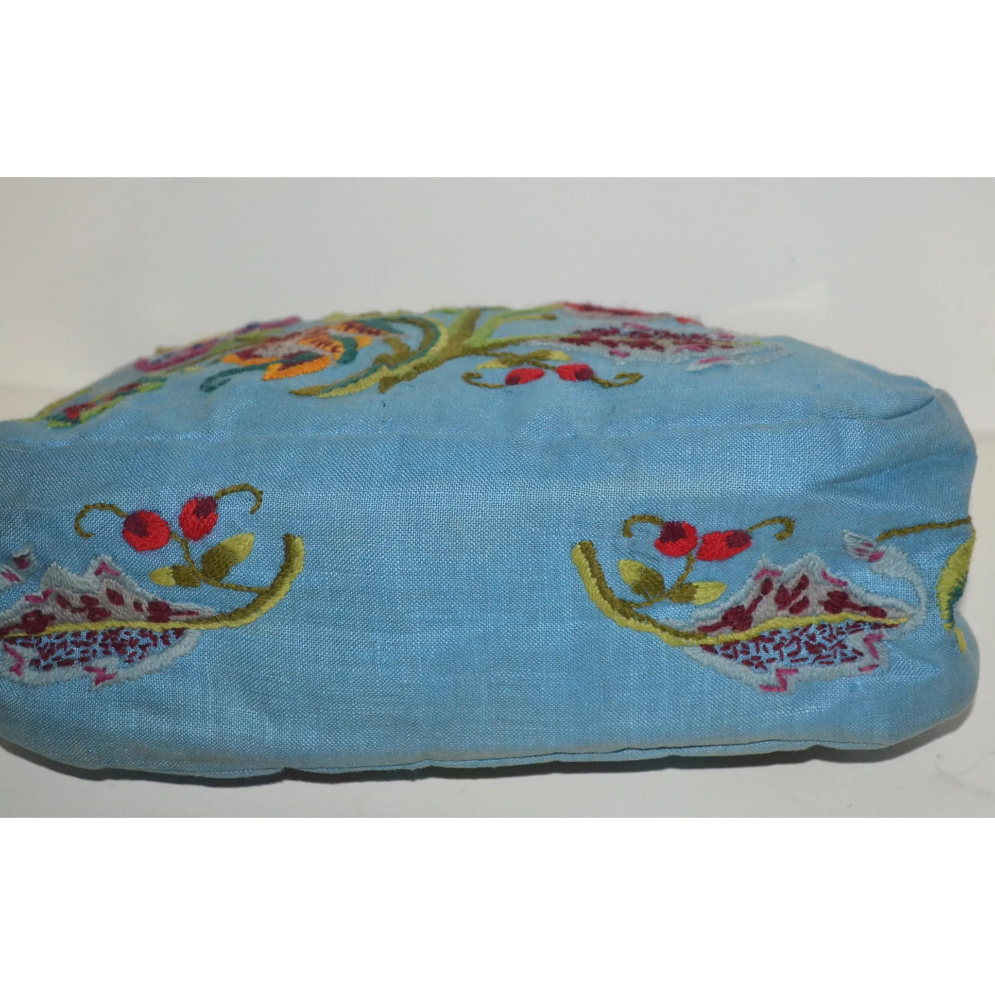 Blue Embroidered Purse By Lois