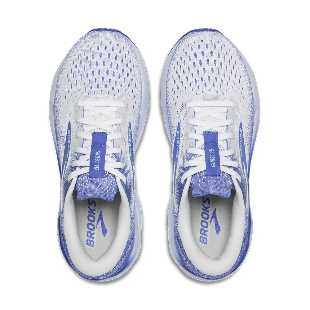Brooks Ghost 16 (Womens) -  White/Amparo Blue/Limpet Shell