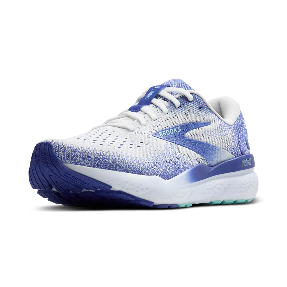 Brooks Ghost 16 (Womens) -  White/Amparo Blue/Limpet Shell