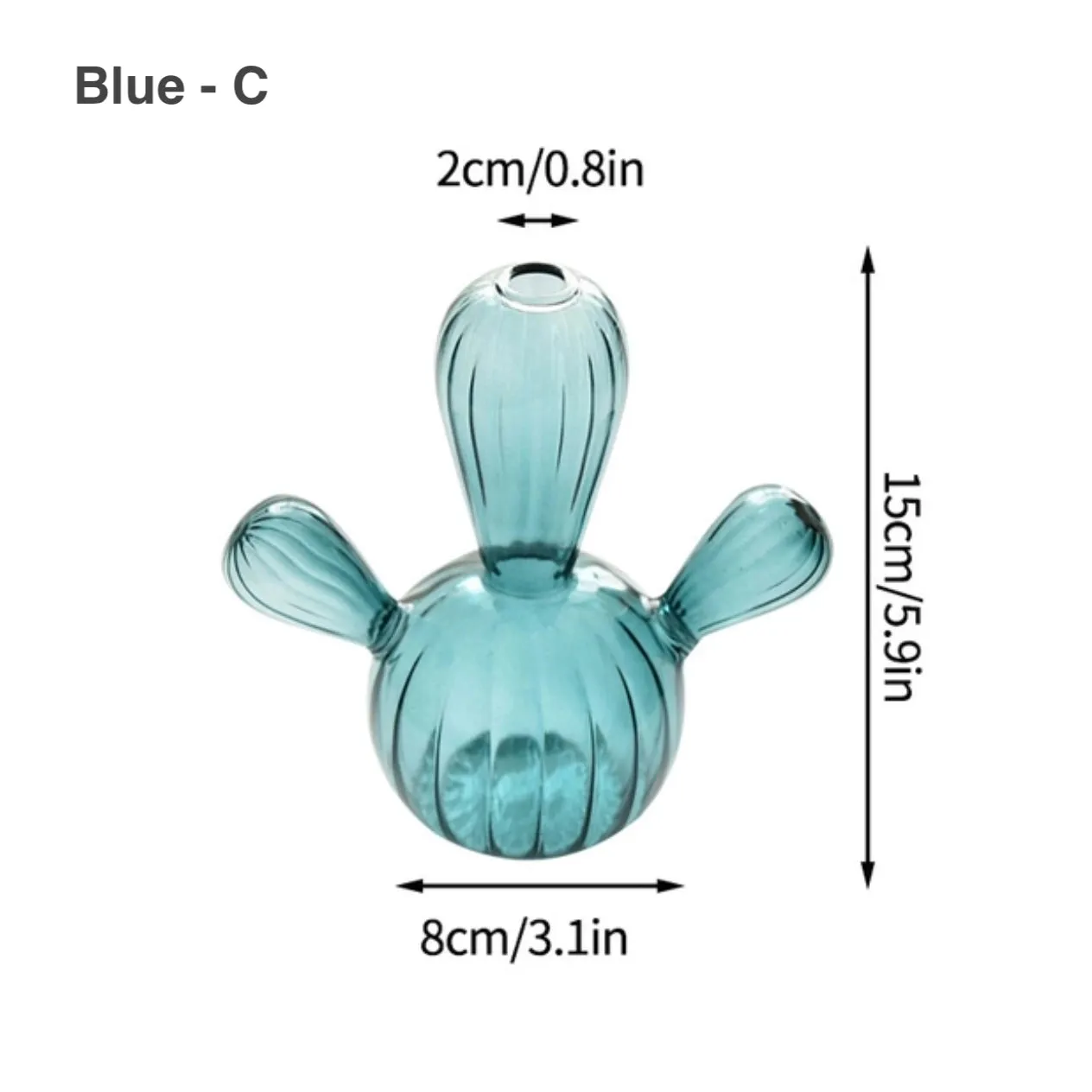 CACTUS SHAPED GLASS HYDROPONICS PLANT VASE