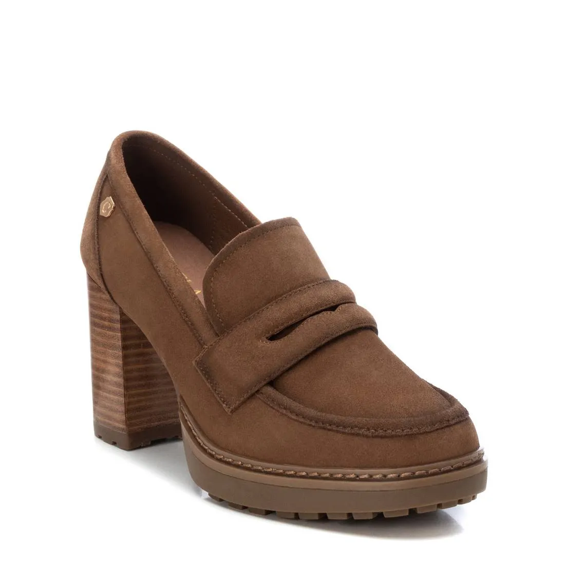 Carmela CollectionWomen's Suede Heeled Loafers By XTI 161137