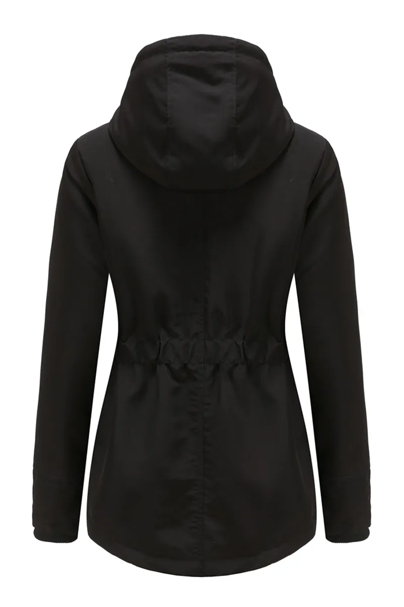 Casual Hooded Velvet Coat