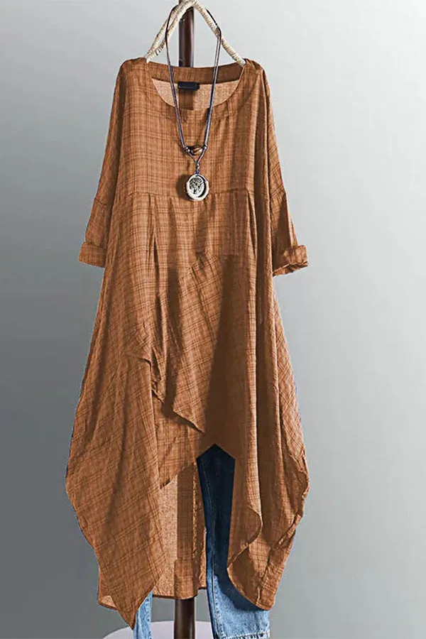 Casual Plaid Stitching Dress