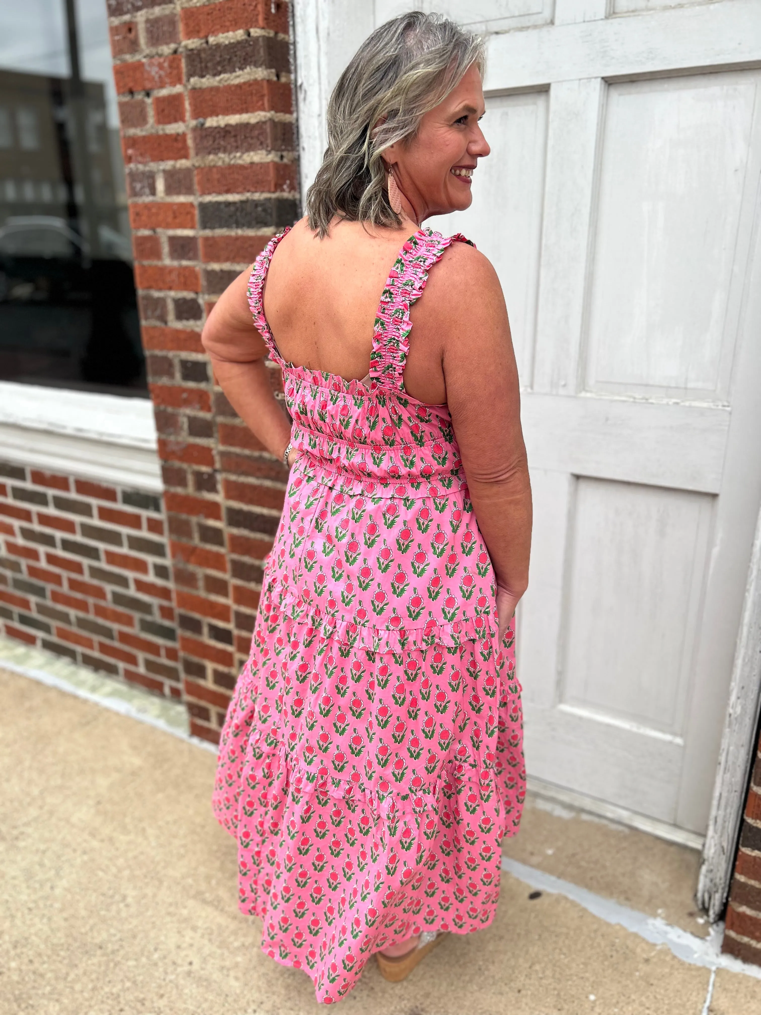 Casual Rendezvous Midi Dress: Pink