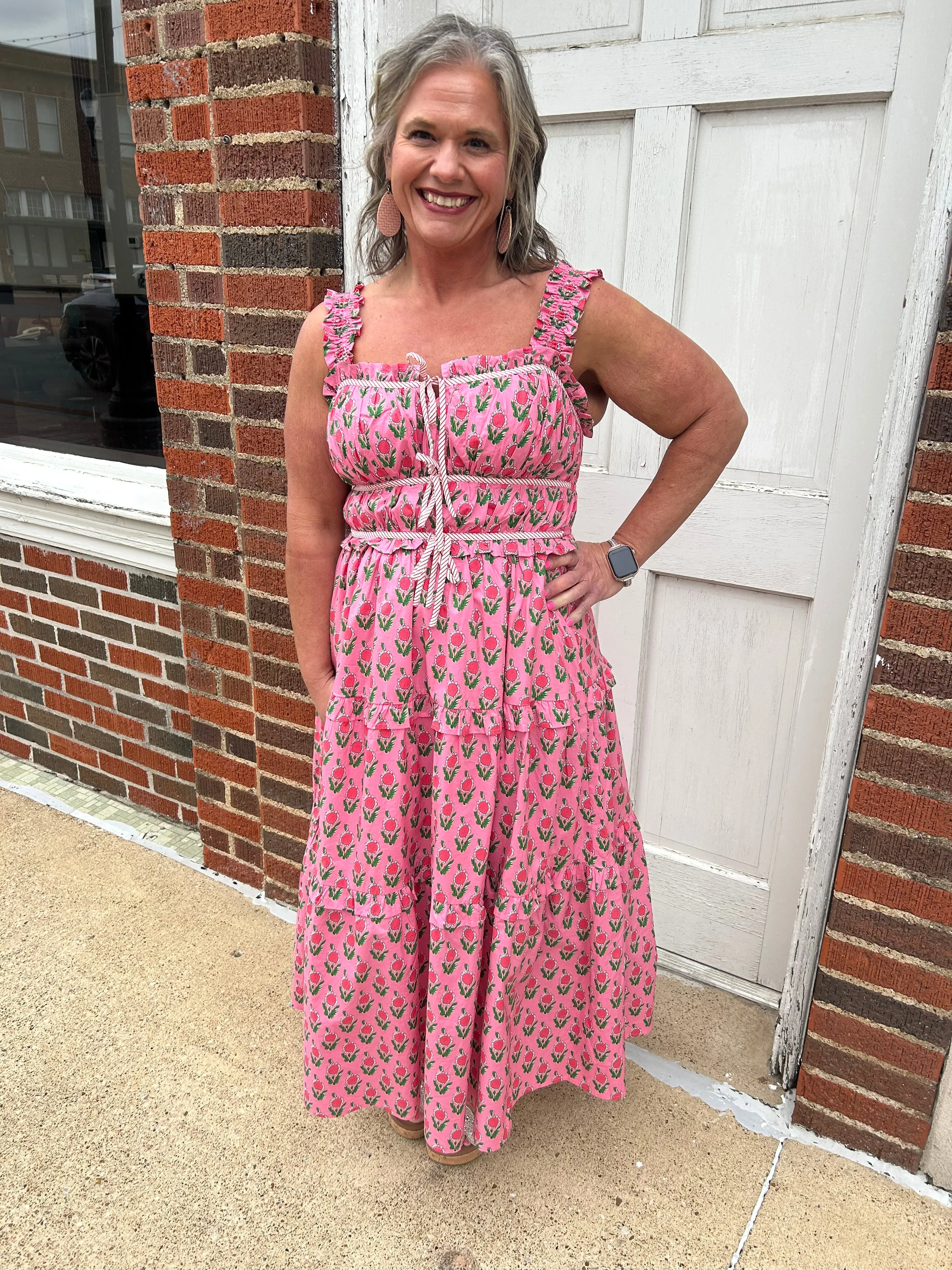 Casual Rendezvous Midi Dress: Pink