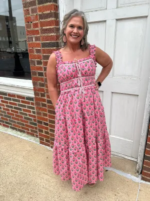 Casual Rendezvous Midi Dress: Pink