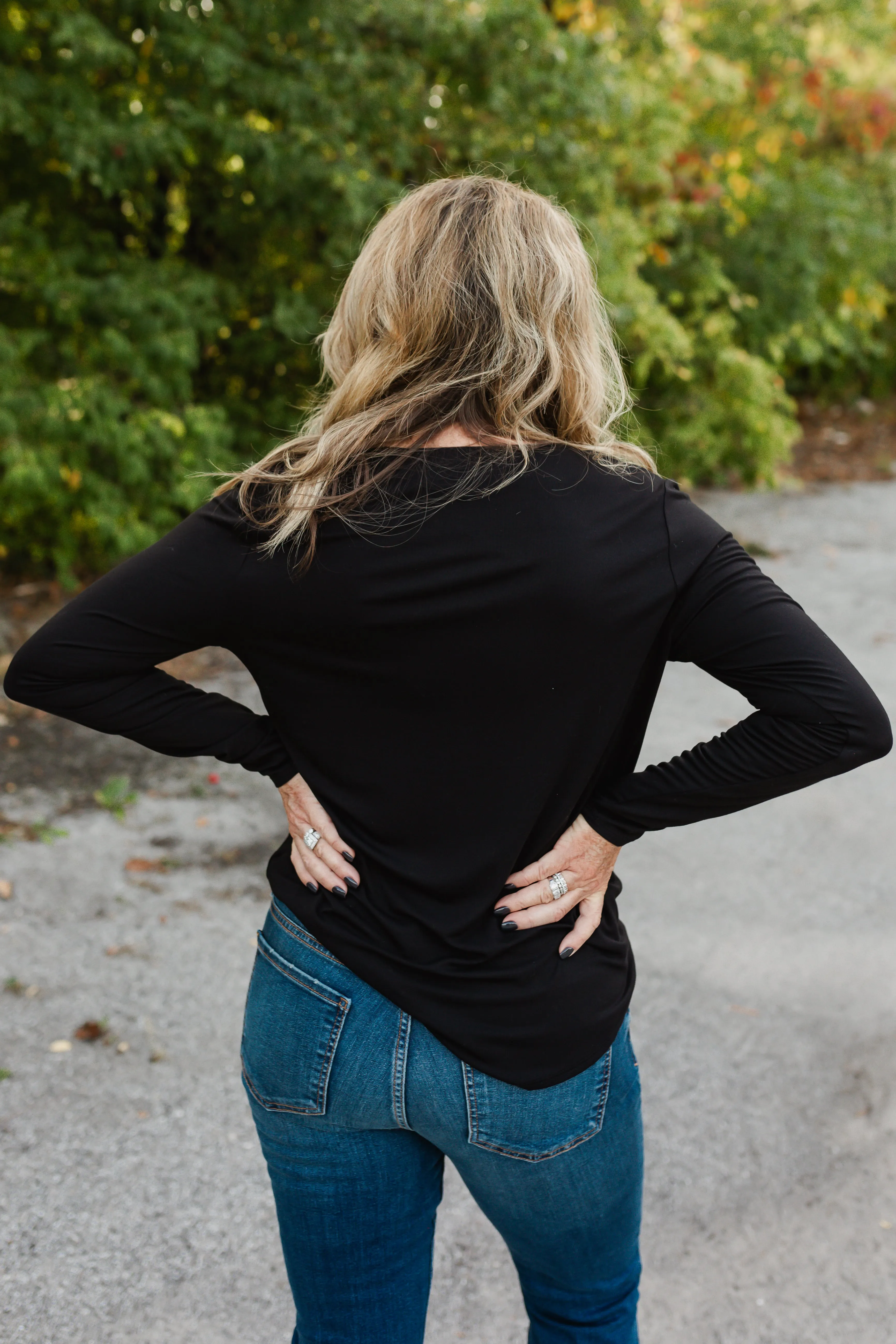charlie tee long sleeve in black