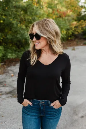 charlie tee long sleeve in black