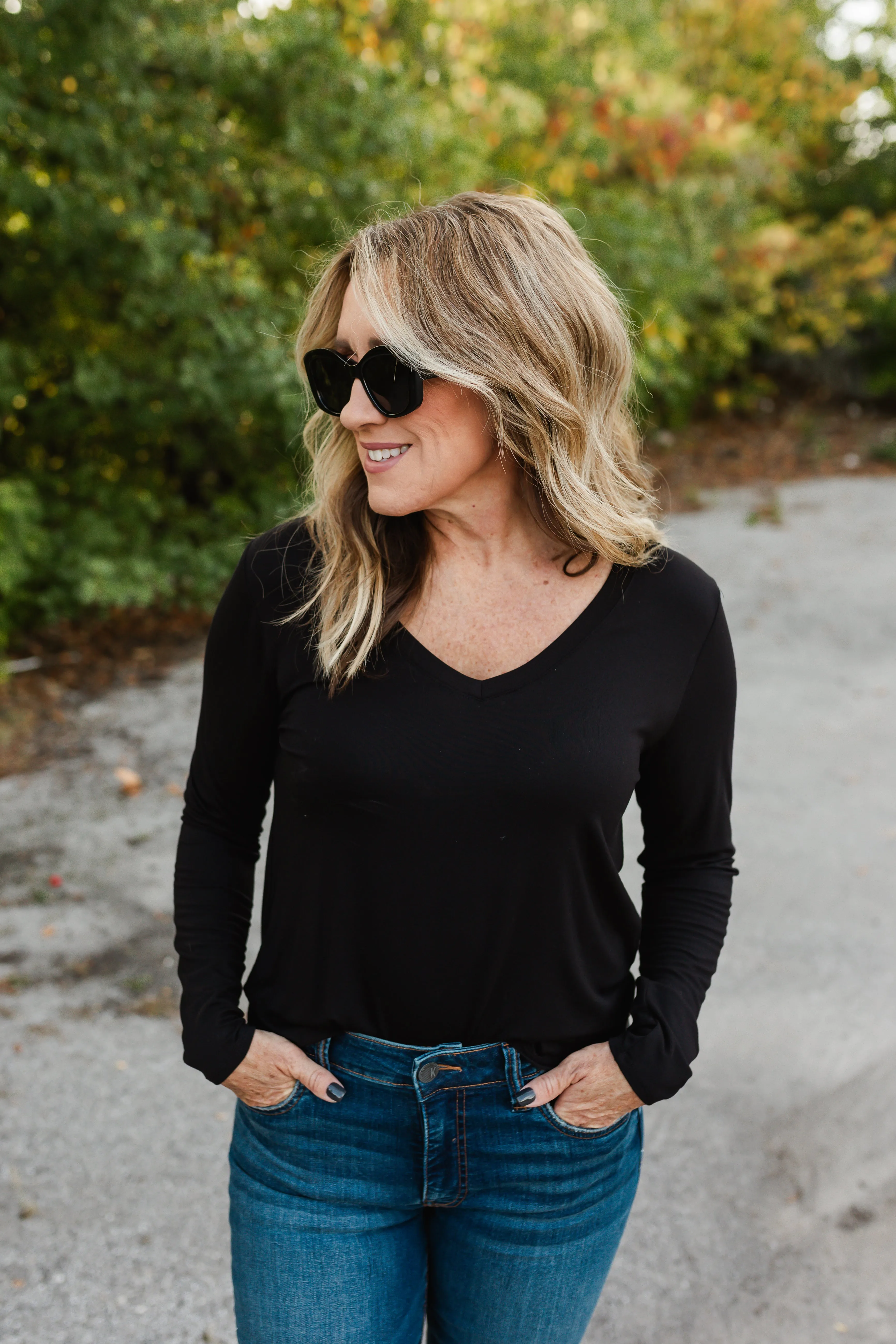 charlie tee long sleeve in black