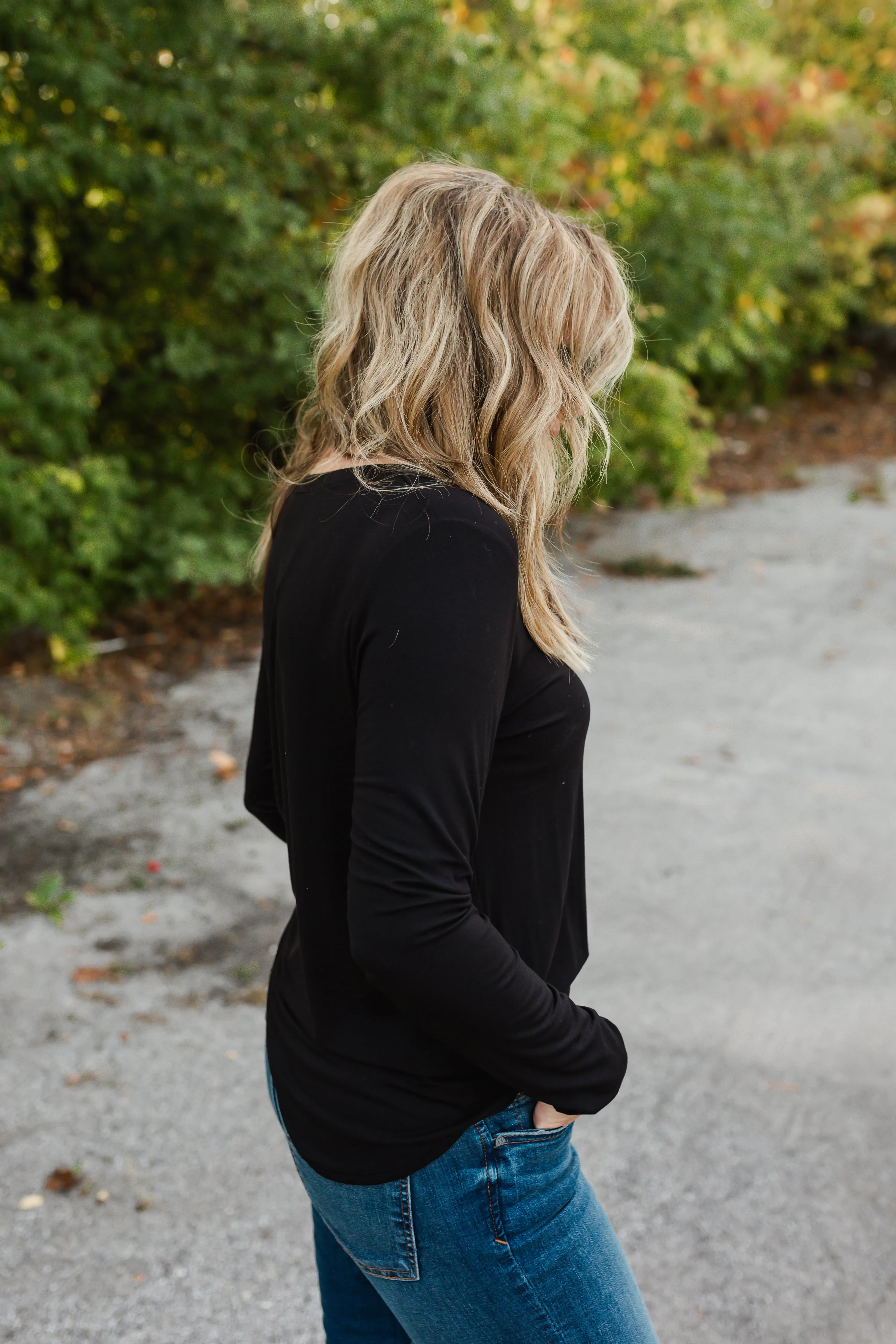 charlie tee long sleeve in black