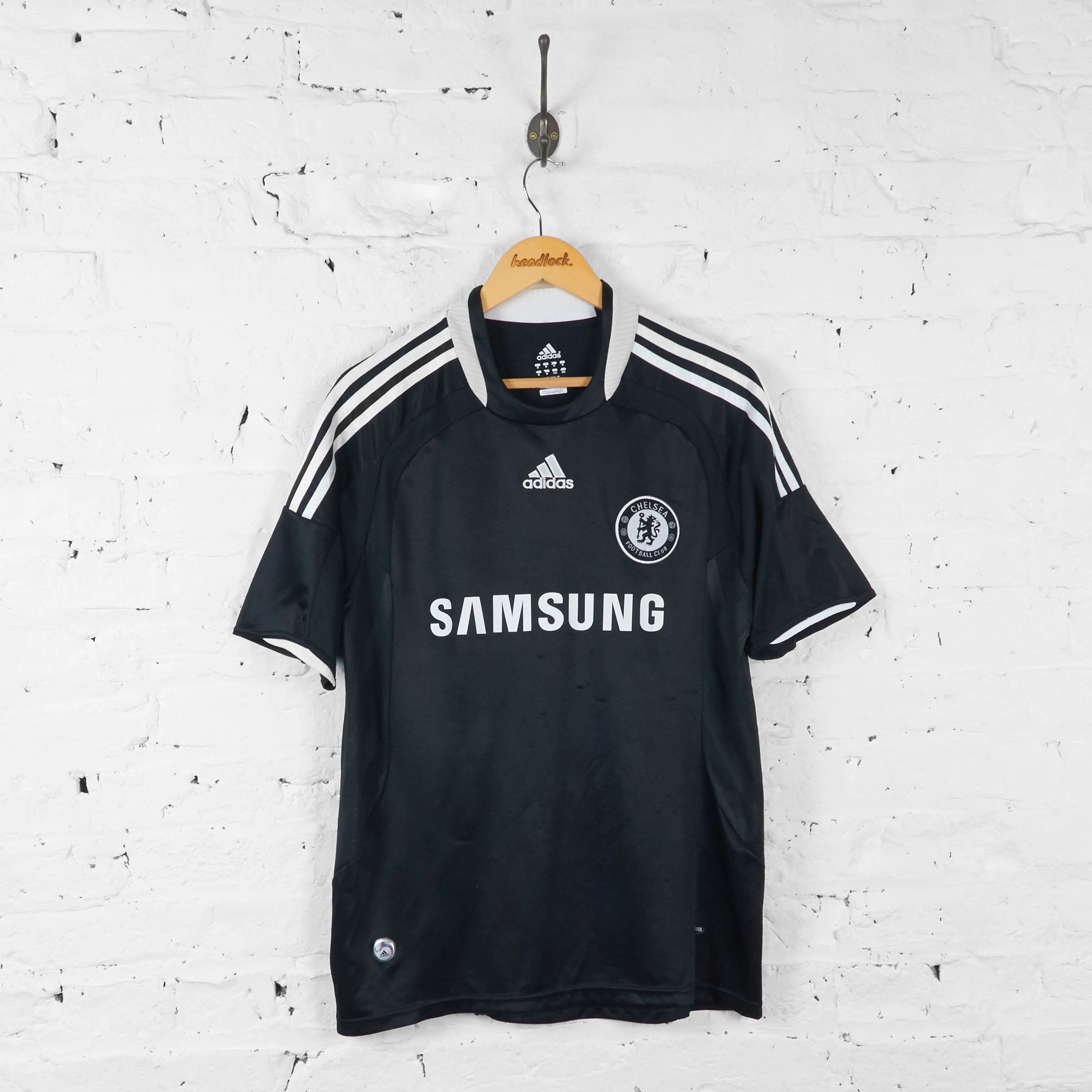 Chelsea 2008 Adidas Away Football Shirt - Black - M