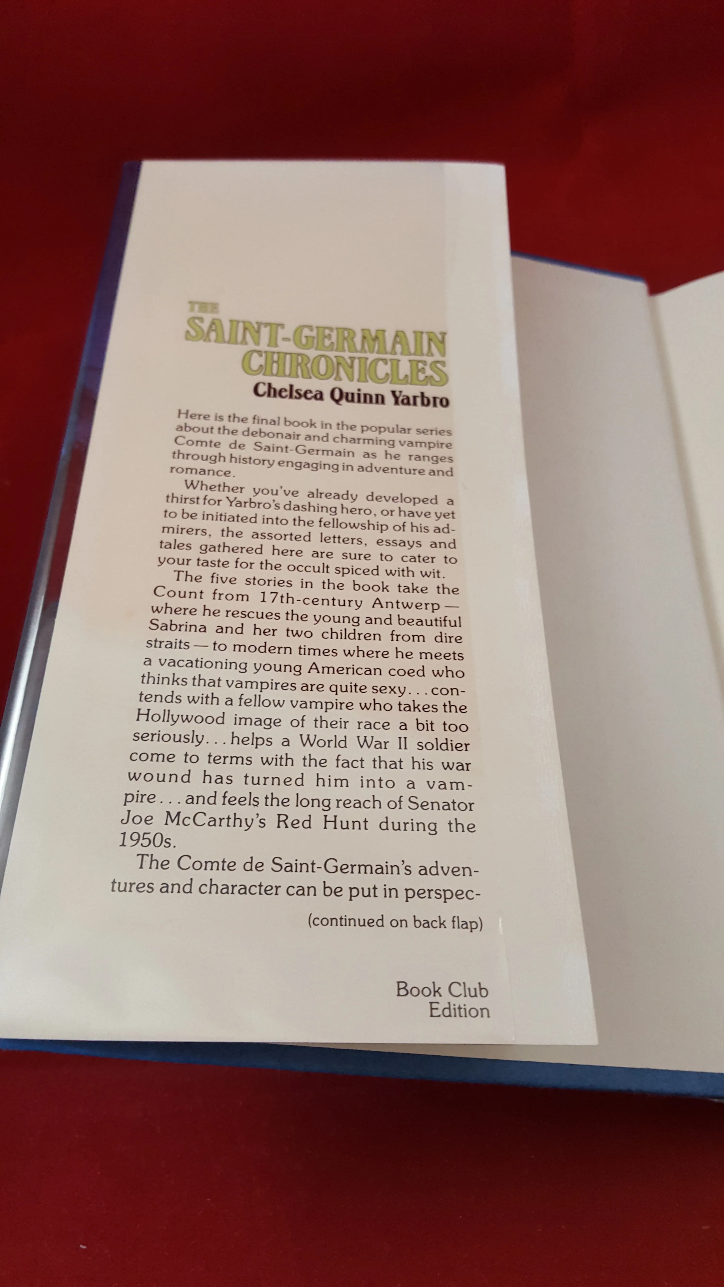 Chelsea Quinn Yarbro - The Saint-Germain Chronicles, Pocket Books, 1983, 1st Hardcover edition