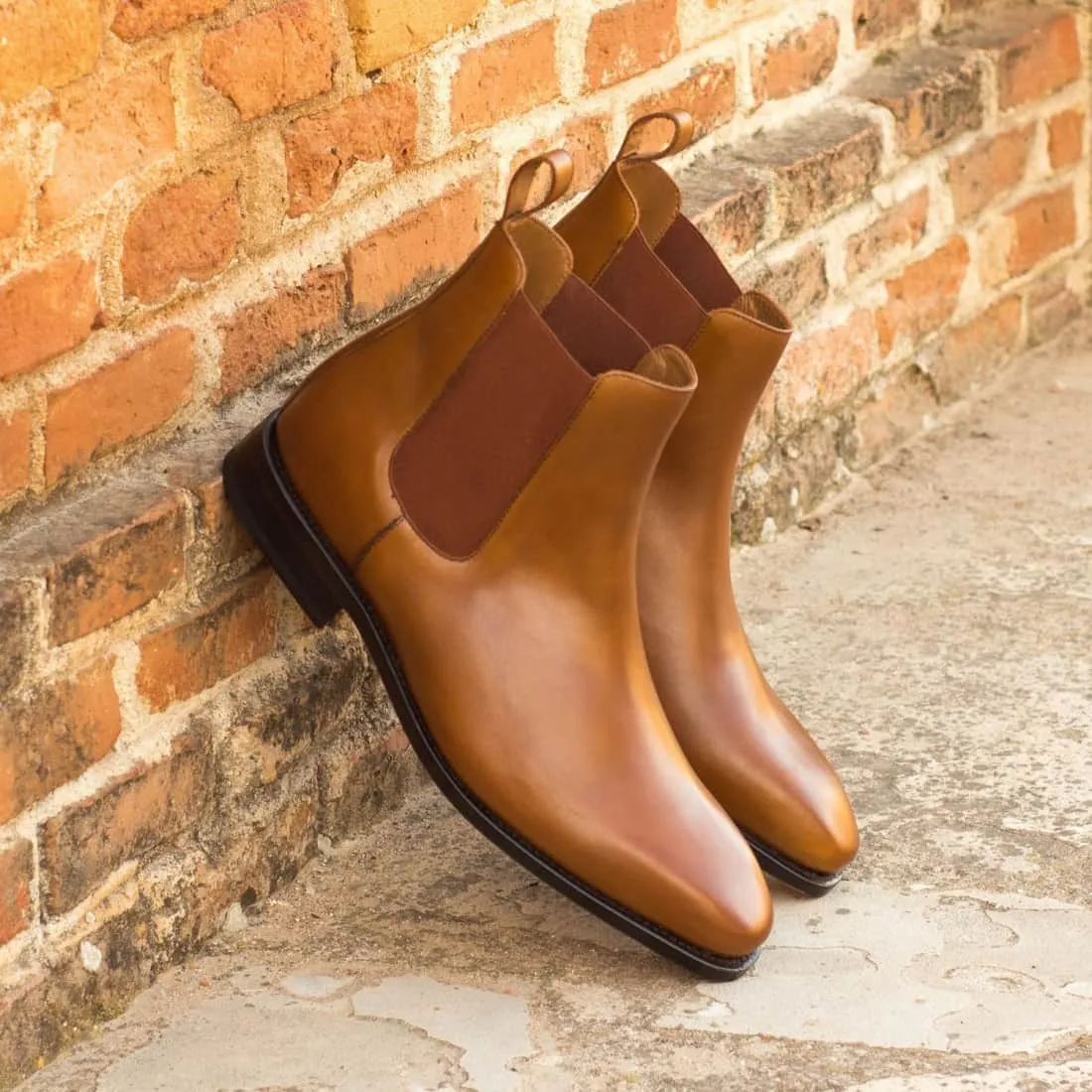 Cheslea Boots en cuir marron clair