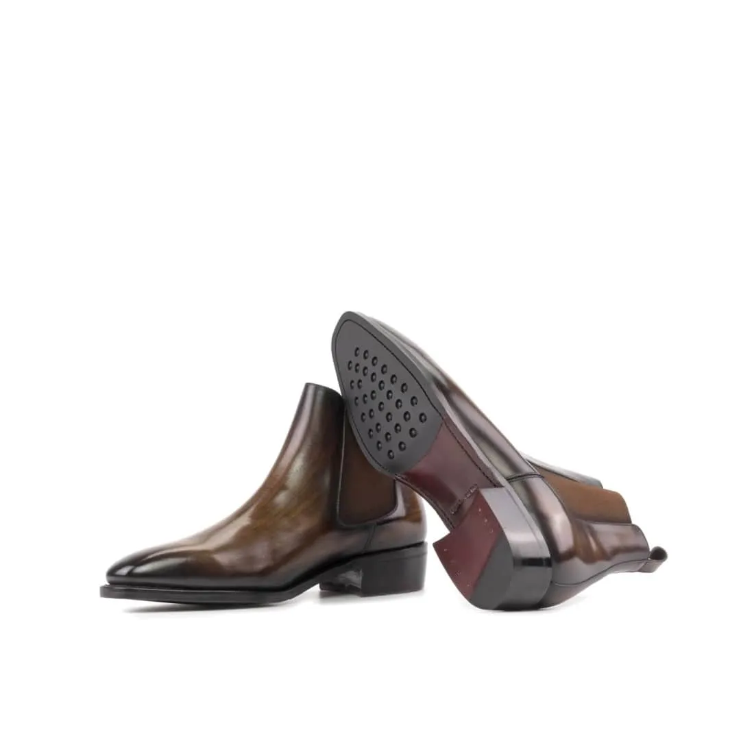 Cheslea Boots en cuir patiné marron