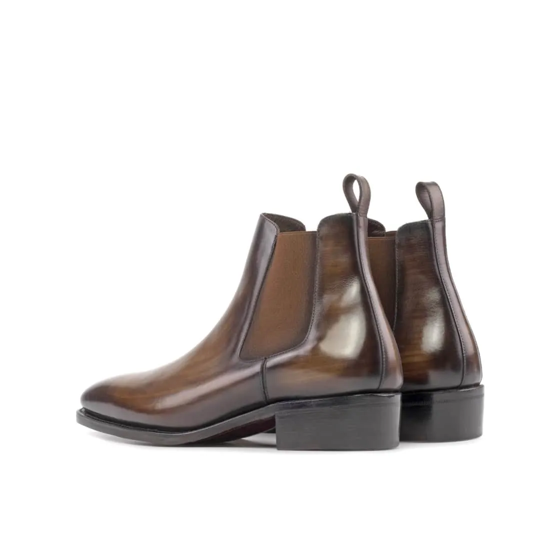 Cheslea Boots en cuir patiné marron