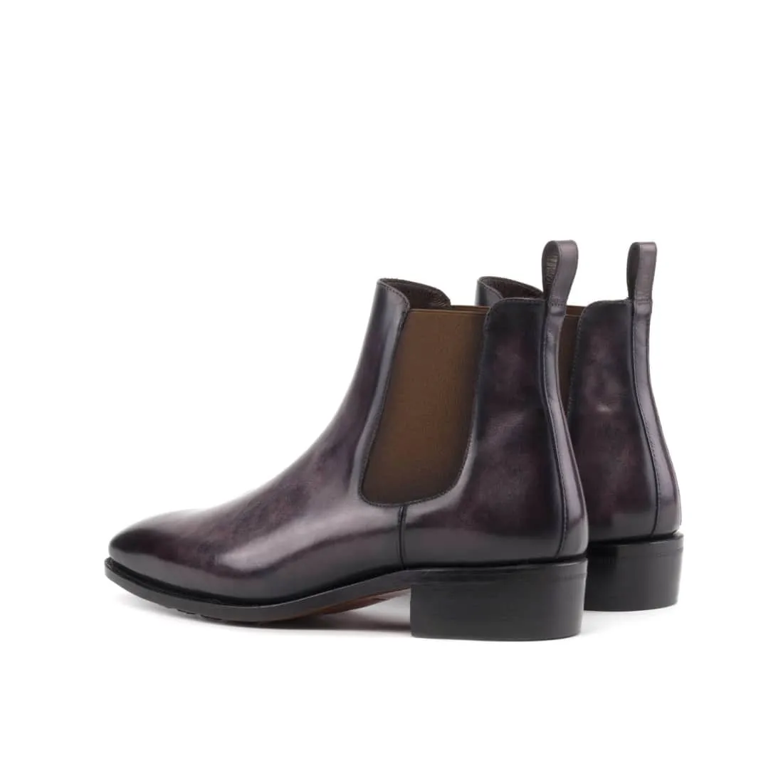 Cheslea Boots en cuir patiné violet