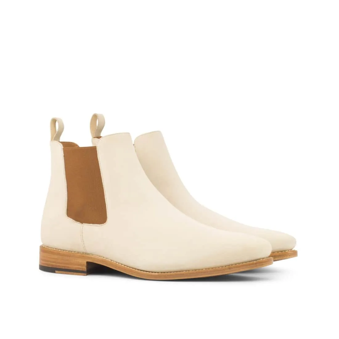 Cheslea Boots en daim ivoire