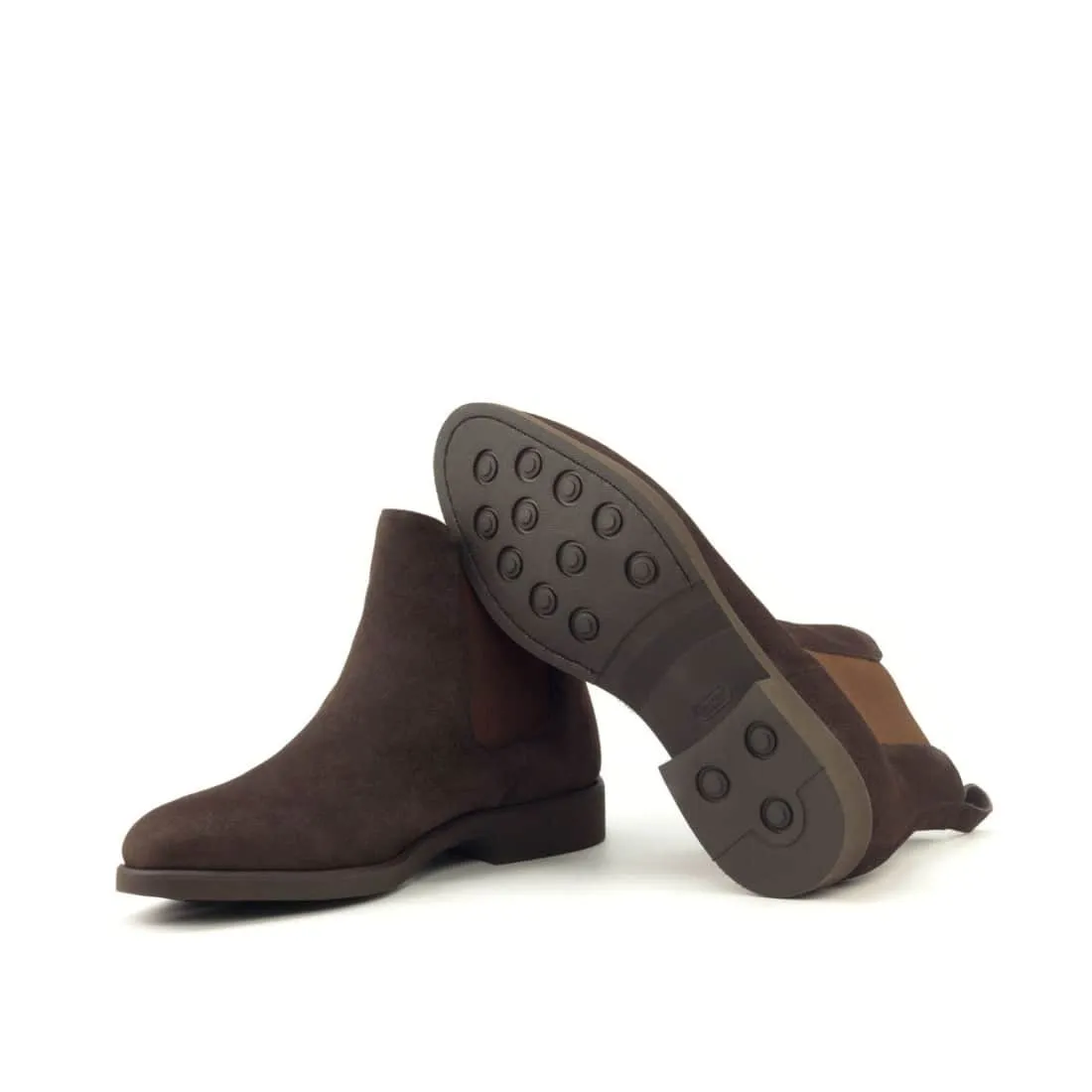 Cheslea Boots en daim marron - Semelles Caoutchouc