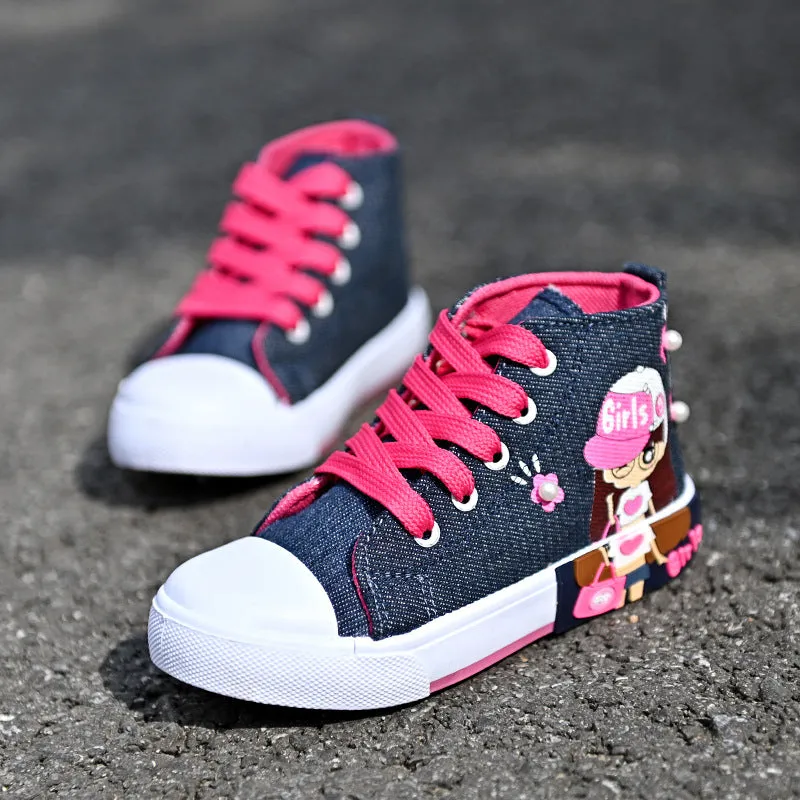 Children's Shoes, Canvas Girls' Sneakers