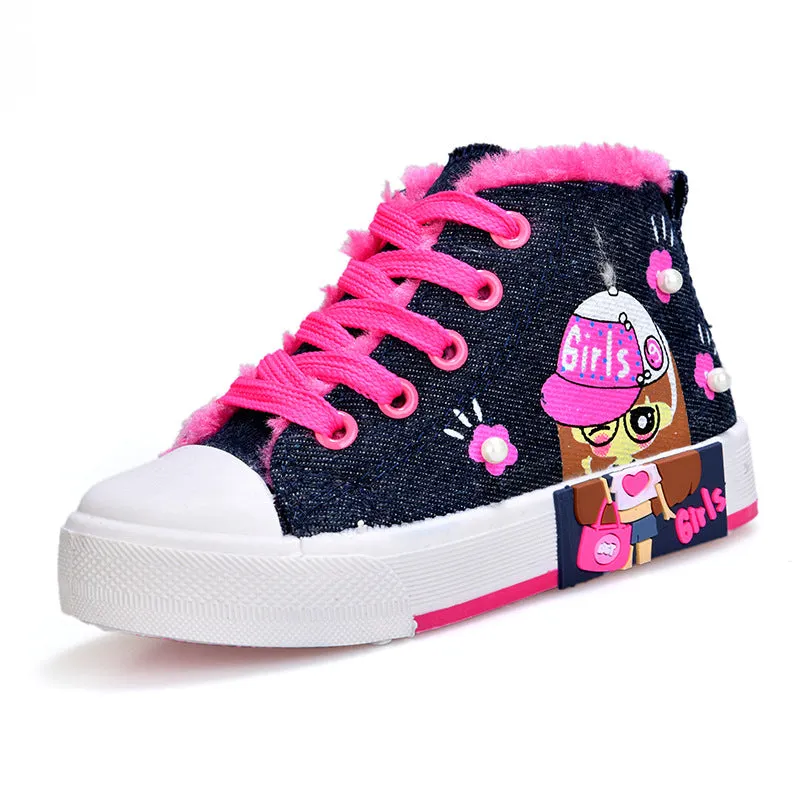 Children's Shoes, Canvas Girls' Sneakers