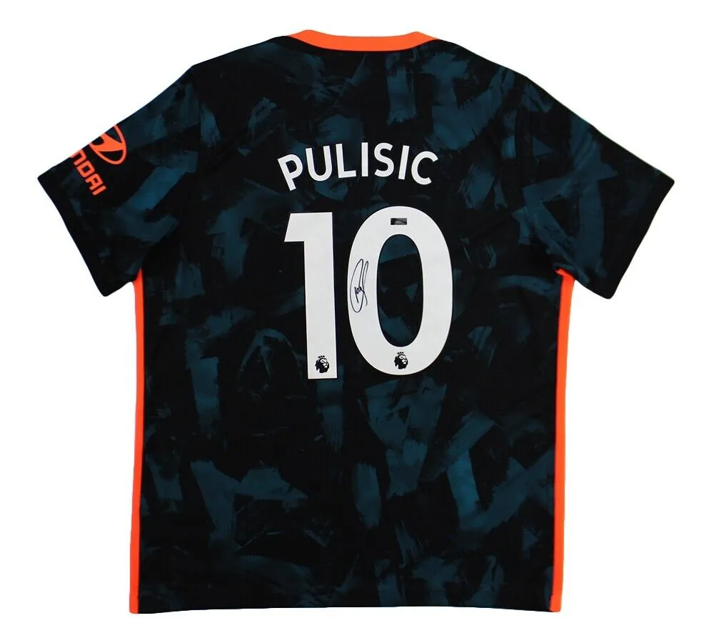 Christian Pulisic Signed Chelsea Football Club Replica Teal and Orange Jersey