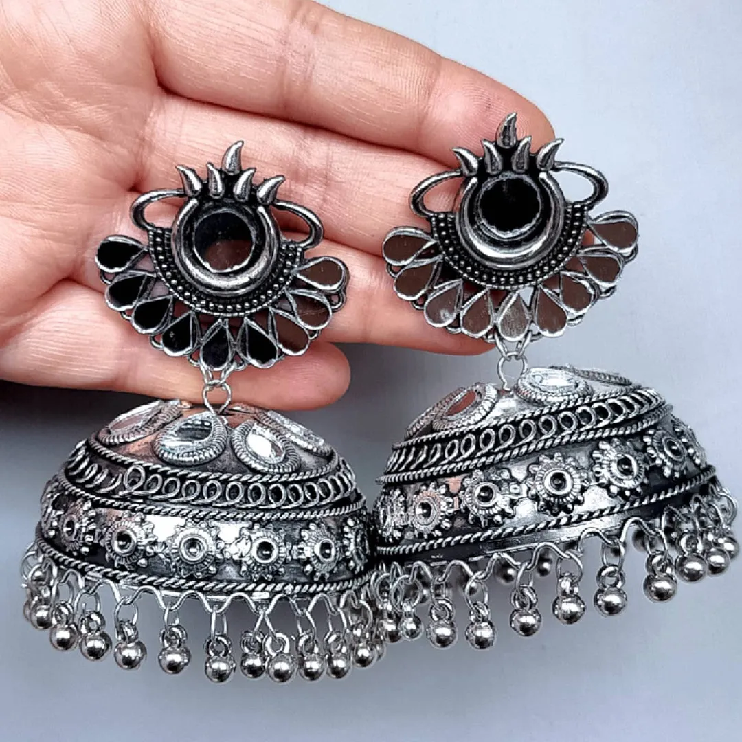 Combo of 2 Afghani Mirror with Beads Jhumki
