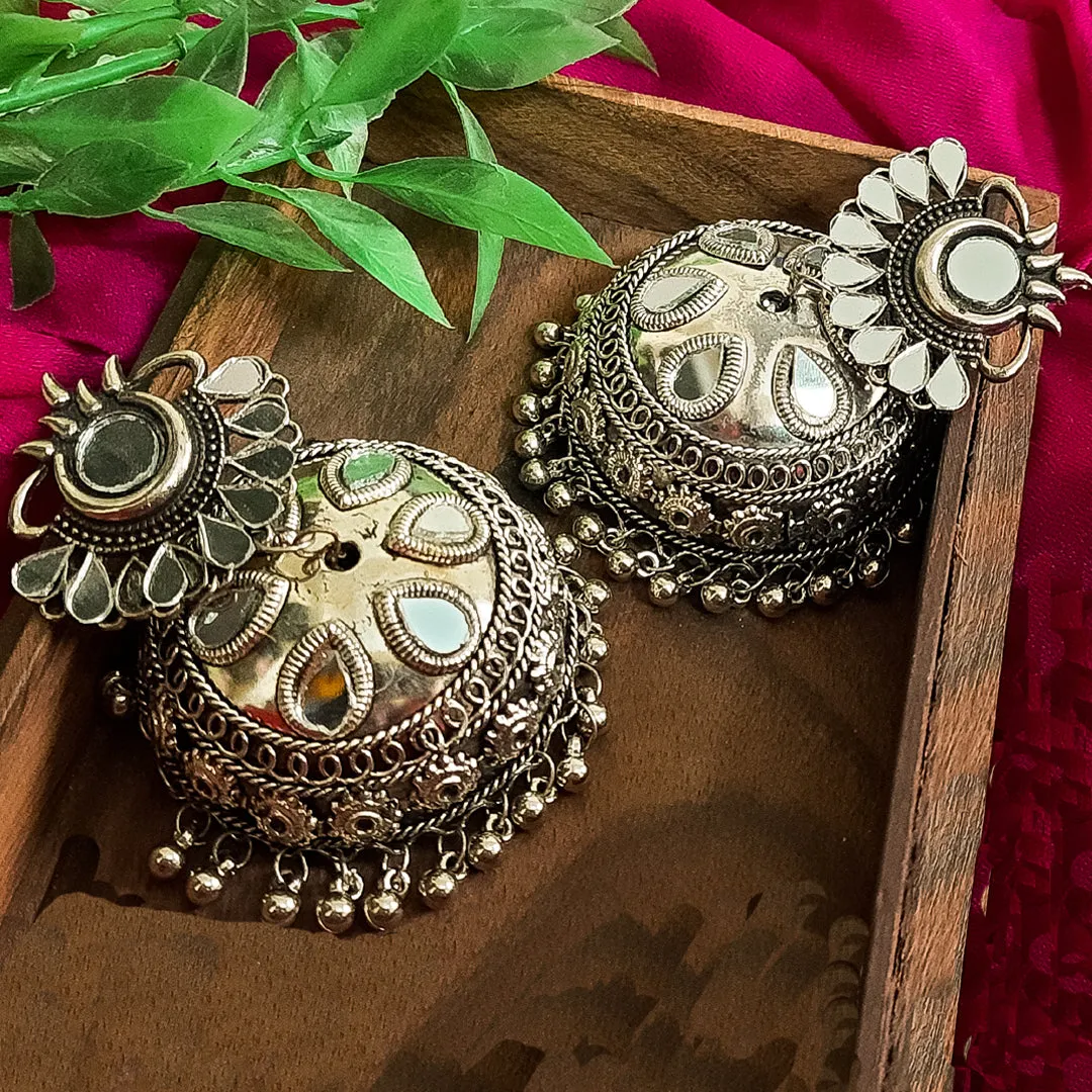 Combo of 2 Afghani Mirror with Beads Jhumki