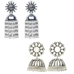 Combo of 2 Chandelier Mirror and Chain Linked Jhumki