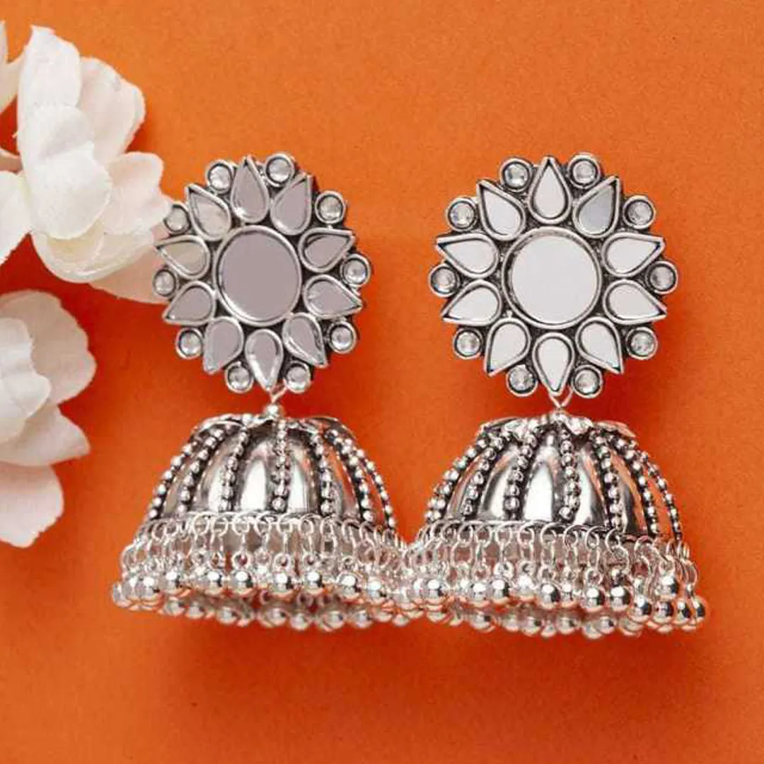Combo of 2 Chandelier Mirror and Chain Linked Jhumki