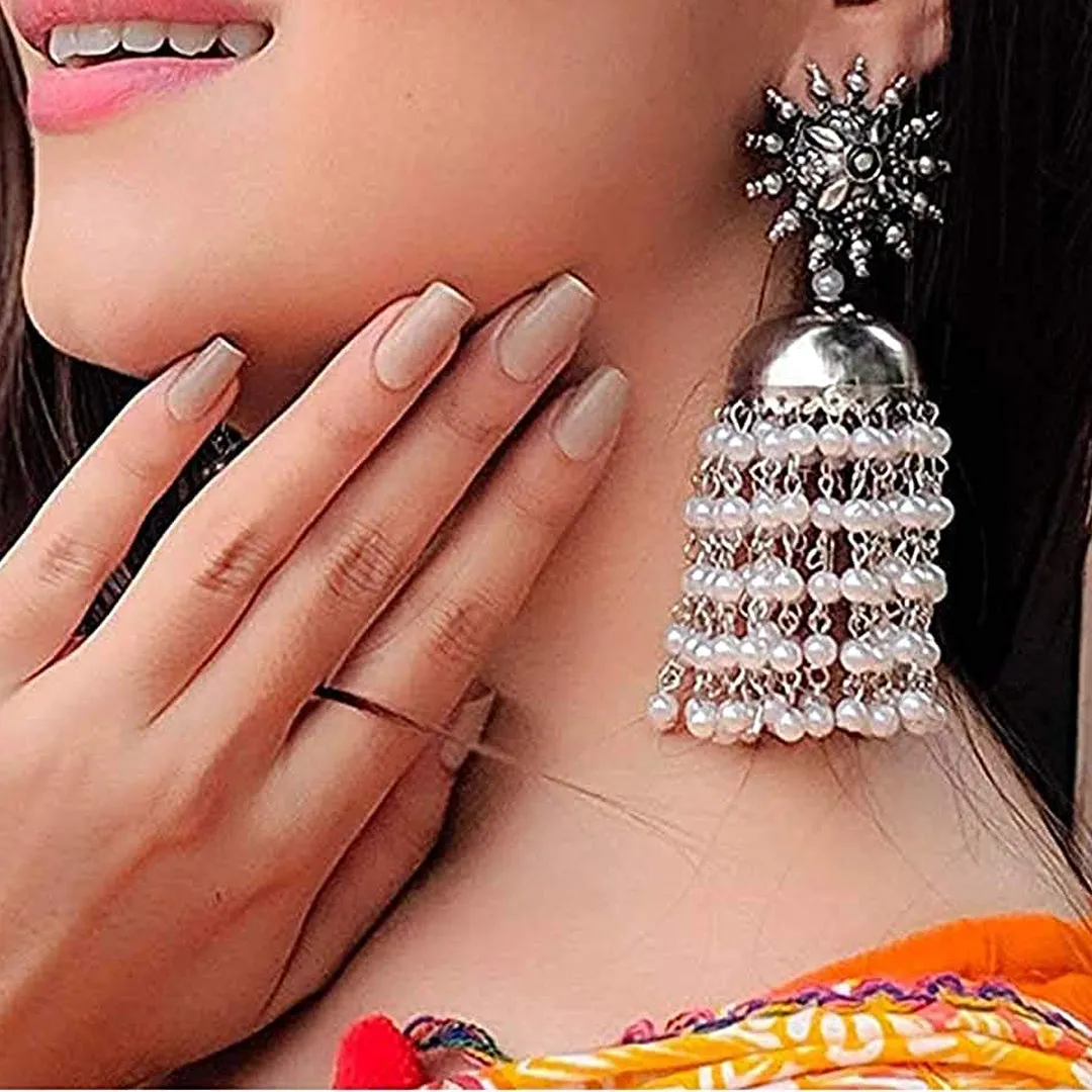 Combo of 2 Chandelier Mirror and Chain Linked Jhumki