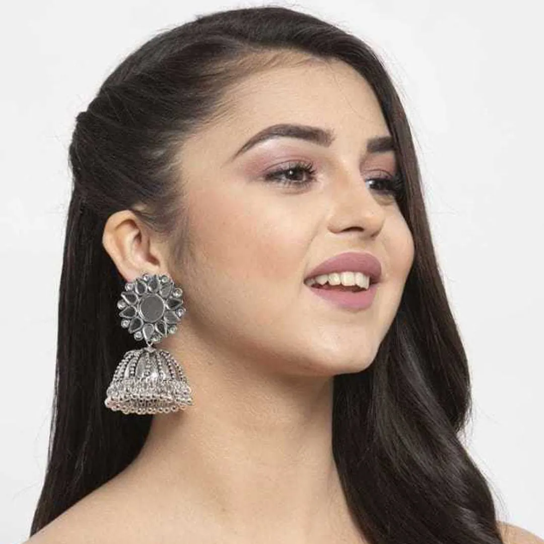 Combo of 2 Chandelier Mirror and Chain Linked Jhumki