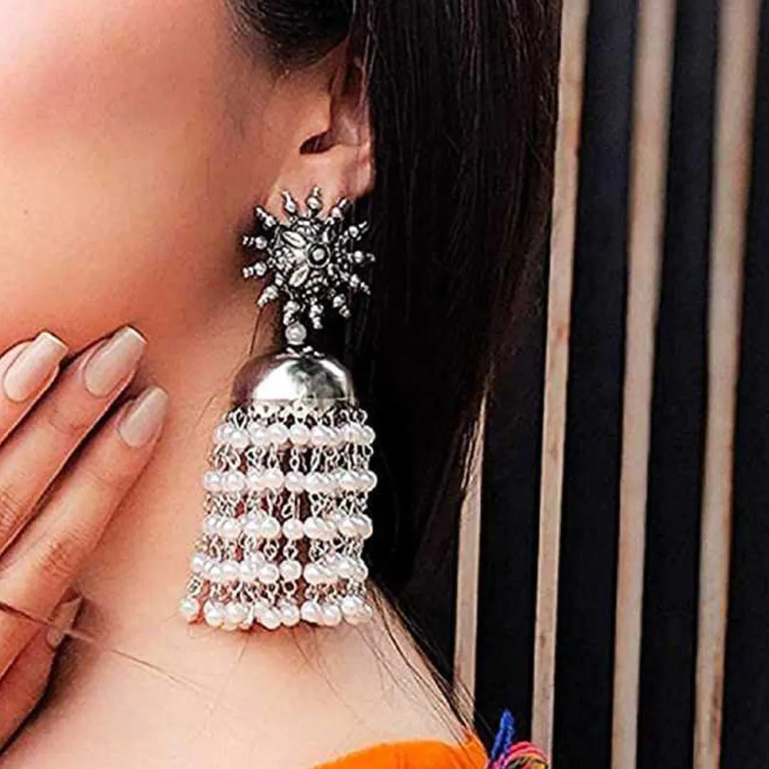 Combo of 2 Chandelier Mirror and Chain Linked Jhumki