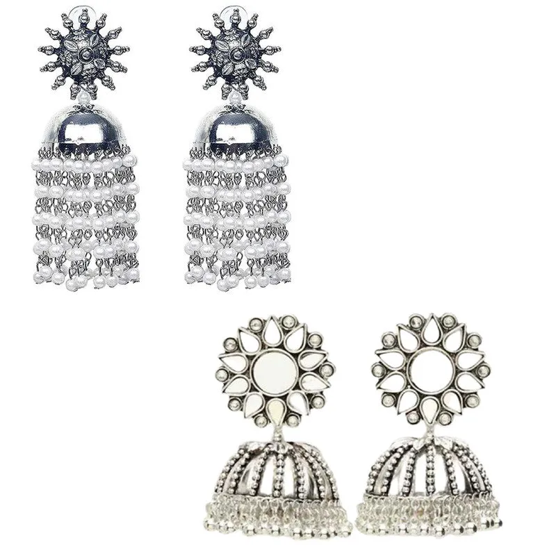 Combo of 2 Chandelier Mirror and Chain Linked Jhumki