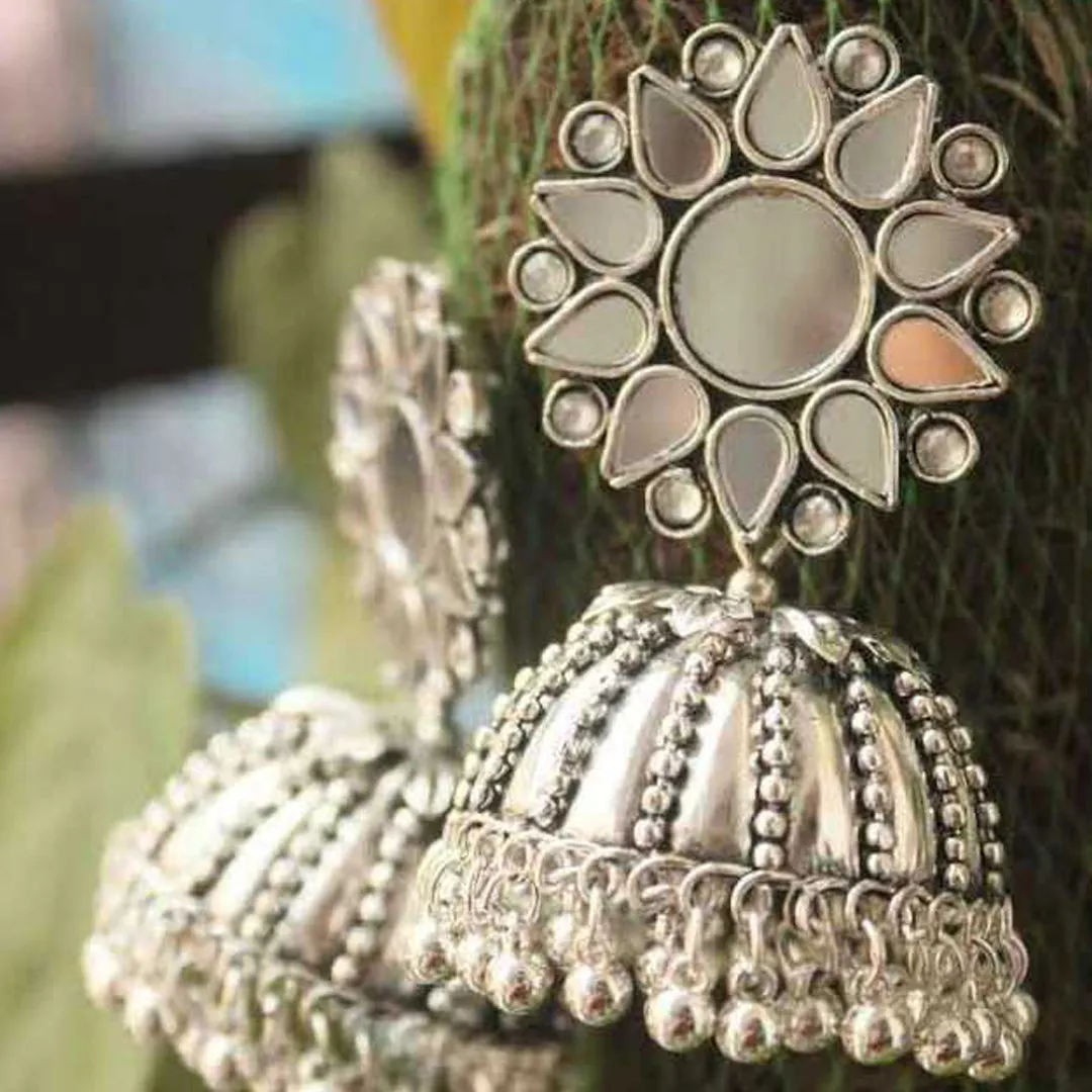 Combo of 2 Chandelier Mirror and Chain Linked Jhumki