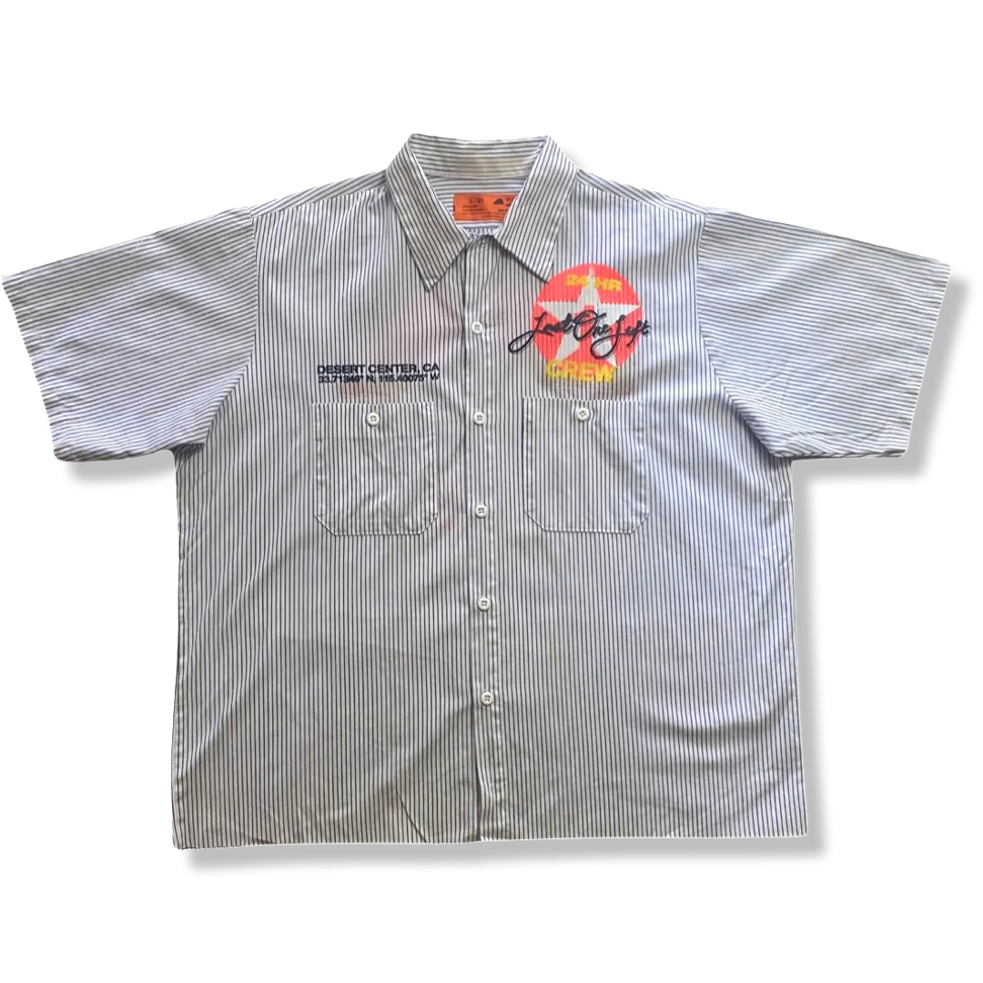 Cropped Striped Work Shirt (L)