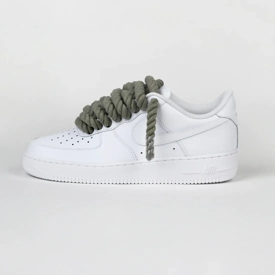 Custom Nike AIR Force 1 Sneaker - Rope Schnürsenkel Khaki